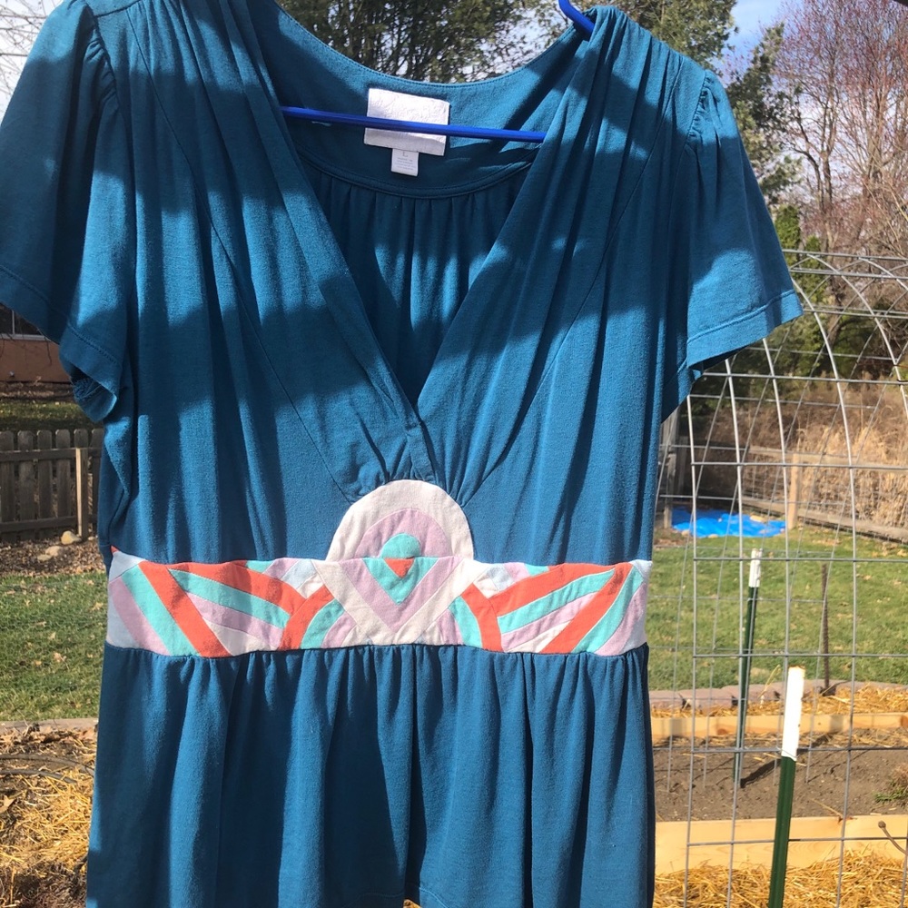 Anthropologie blue top. Size L.